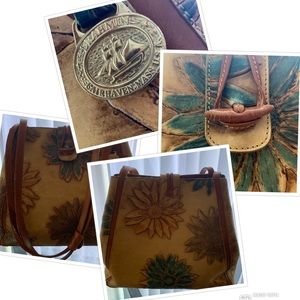 Brahmin Vintage Leather Flower Purse